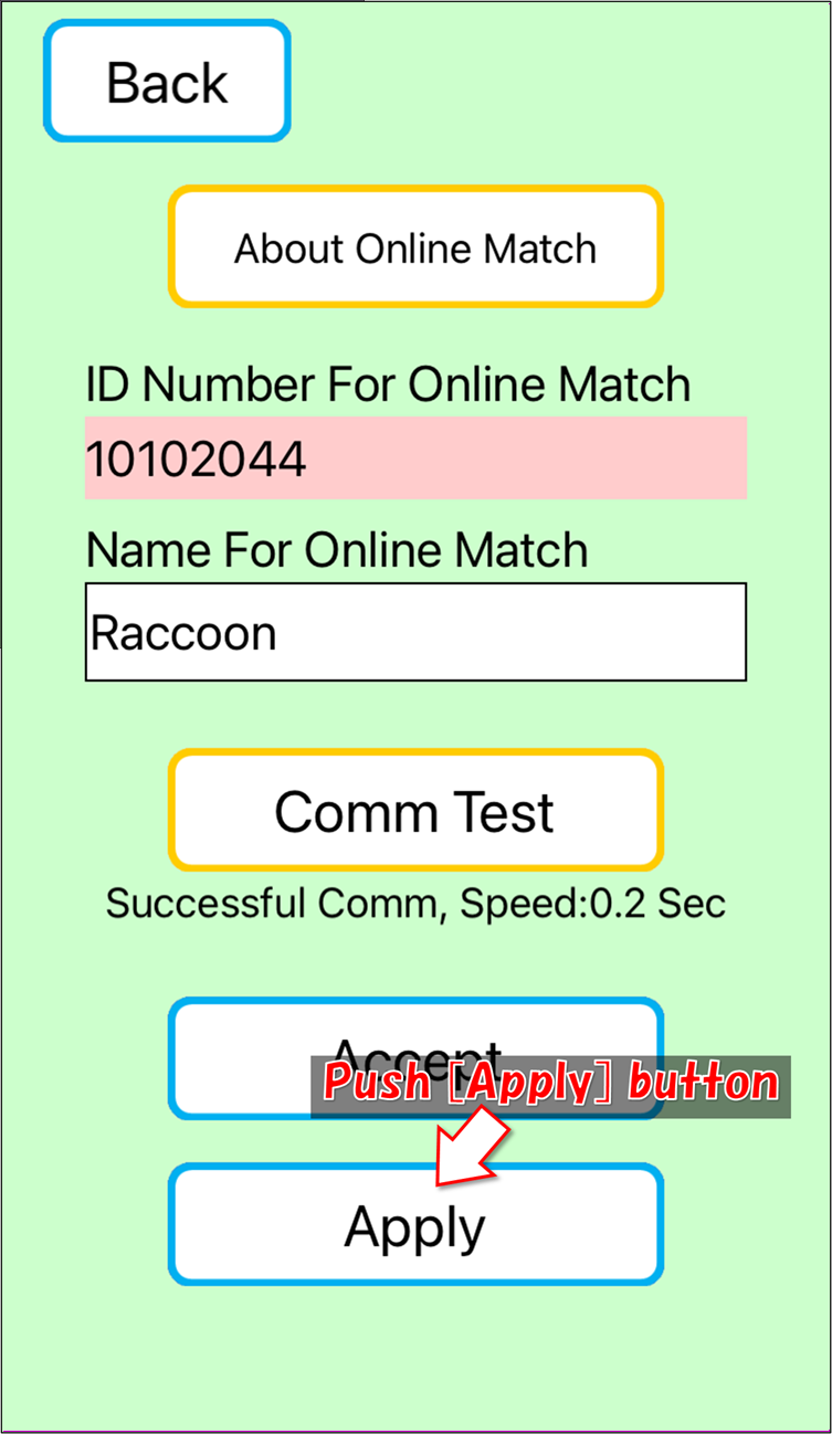 Push [Apply] button.