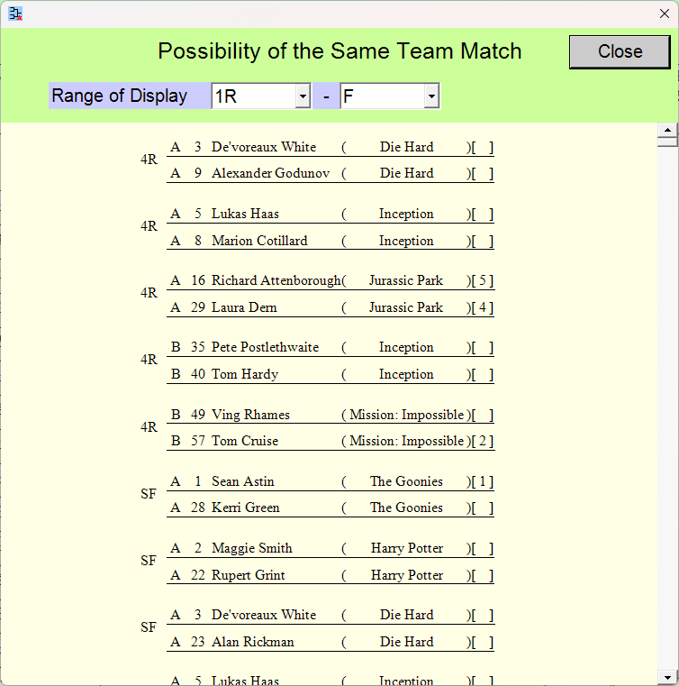[Same Team Match] window