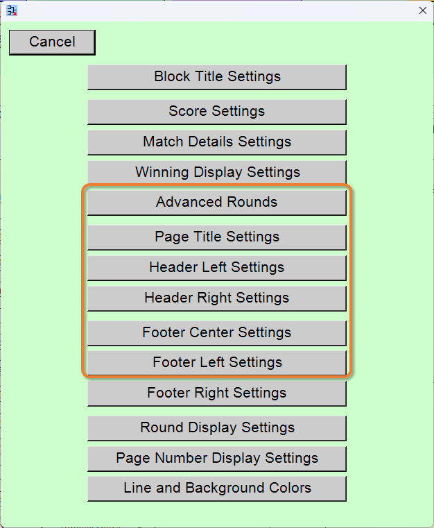 Settings change button