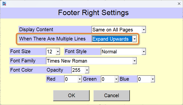 Footer Settings