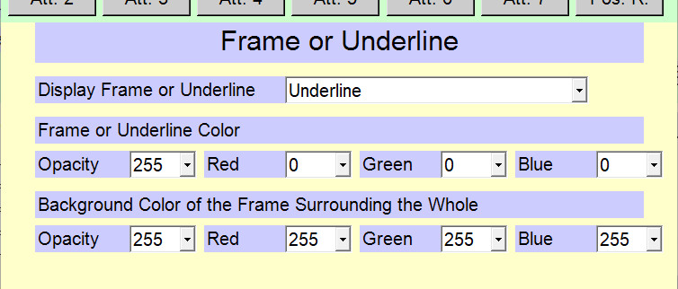 Frame or Underline
