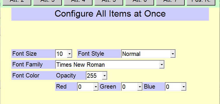 Configure All Items at Once