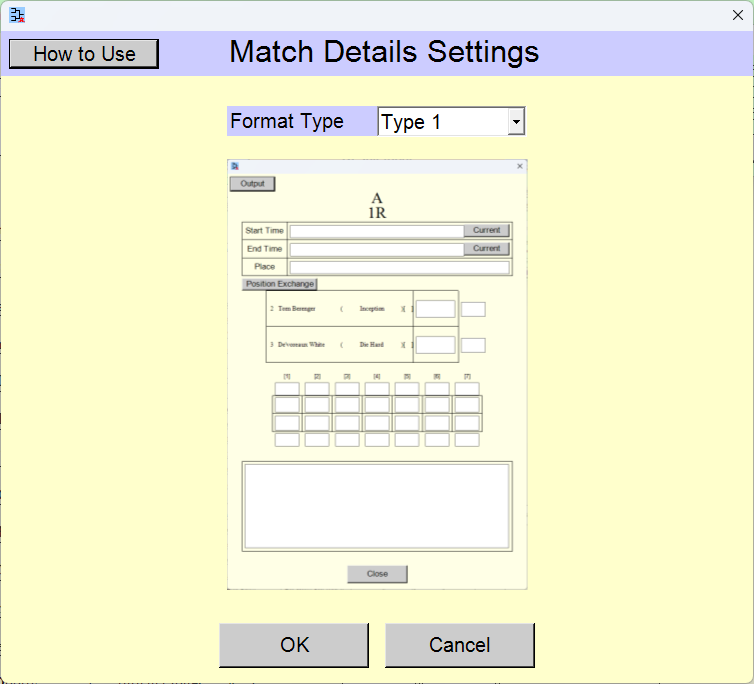 [Match Details Settings] window