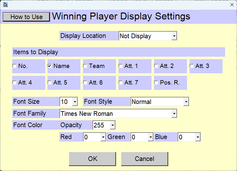 [Match Details Settings] window