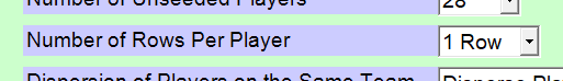 Selection of Number of Rows Per Player