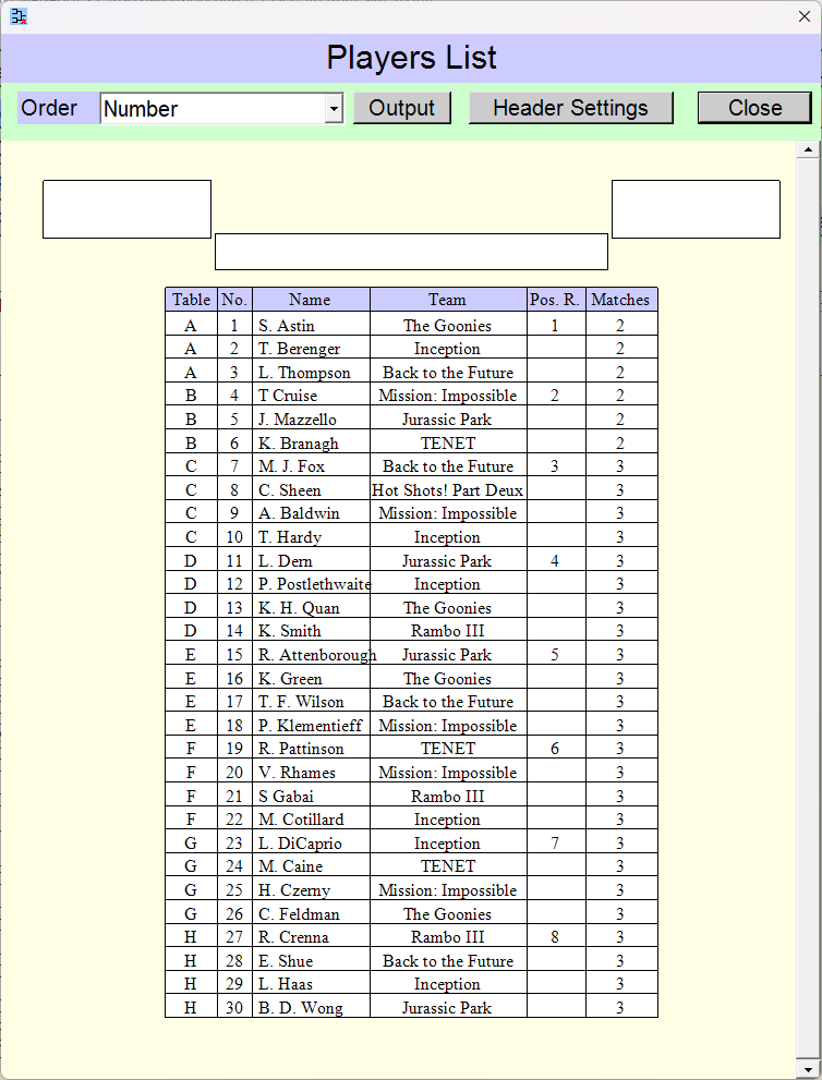 [Players List] window