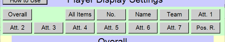 Buttons for Selecting Items to Change