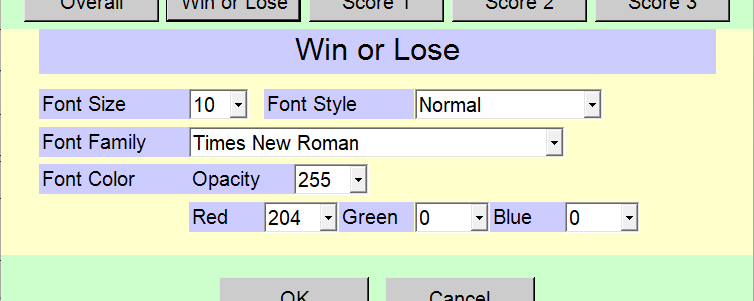Settings of [Win or Lose]
