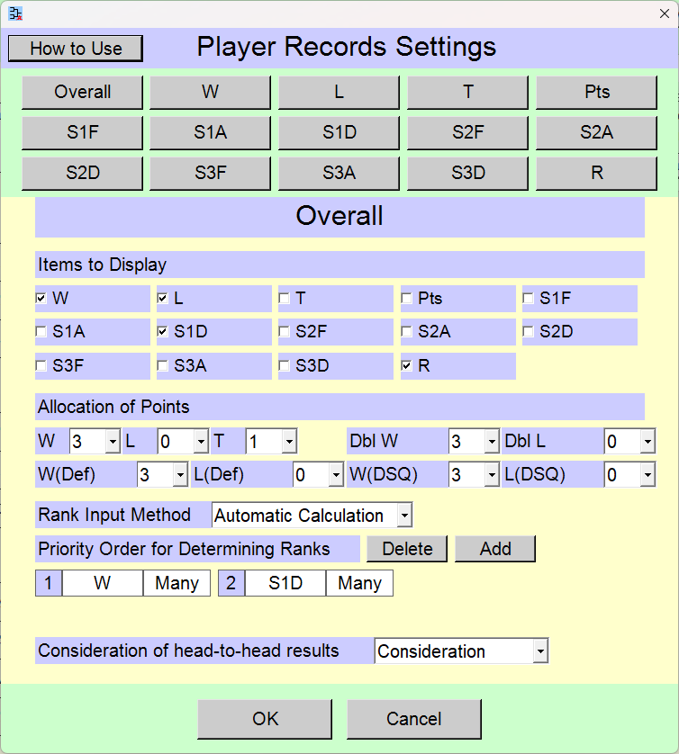 Bracket Shape Settings